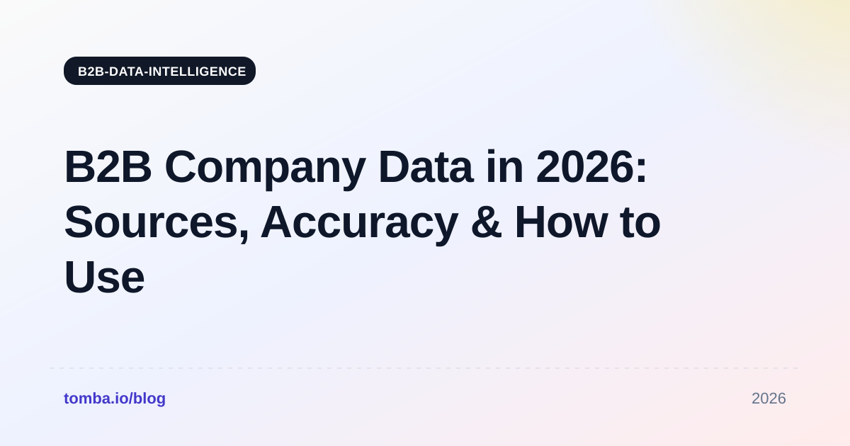 B2B Company Data in 2026: Sources, Accuracy & How to Use It
