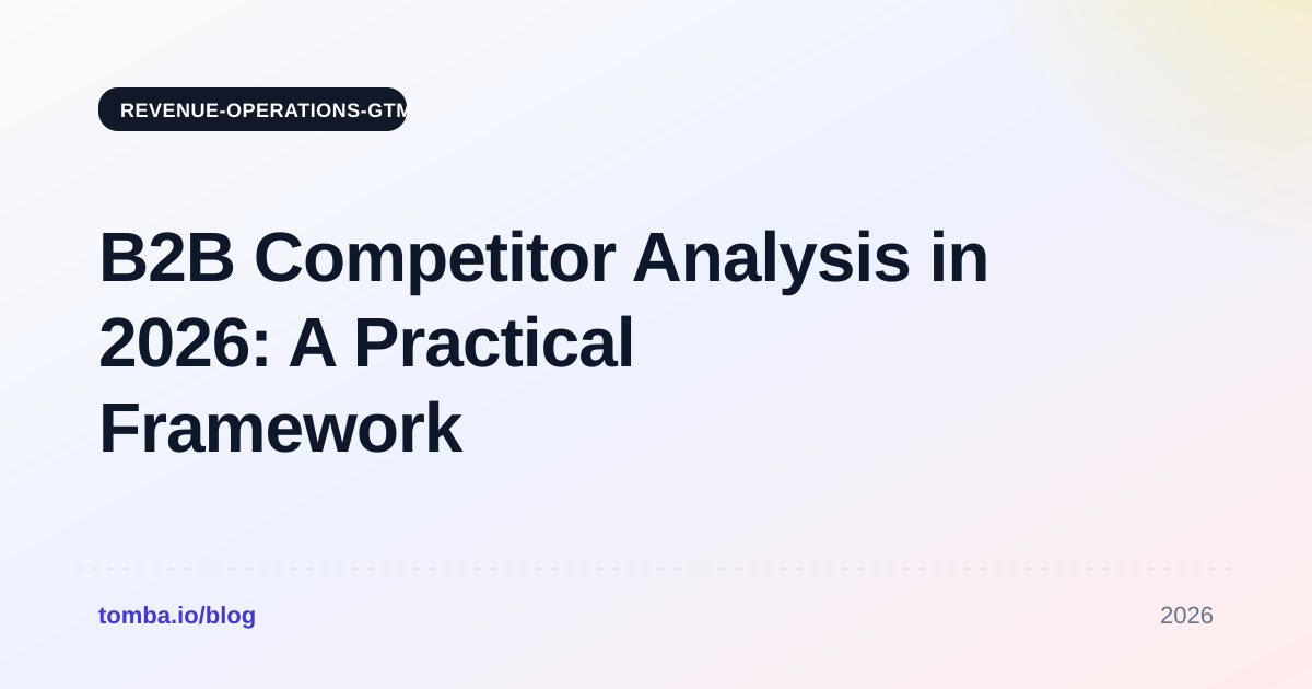 B2B Competitor Analysis in 2026: A Practical Framework