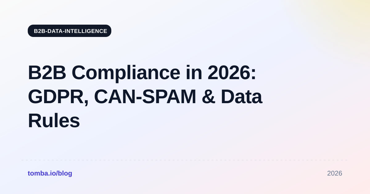 B2B Compliance in 2026: GDPR, CAN-SPAM & Data Rules Guide