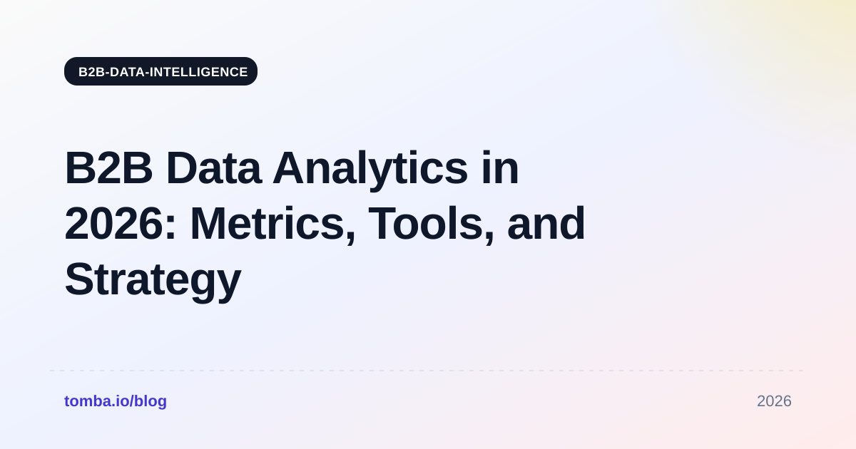 B2B Data Analytics in 2026: Metrics, Tools, and Strategy