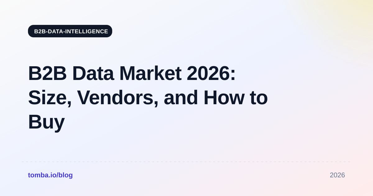 B2B Data Market 2026: Size, Vendors, and How to Buy