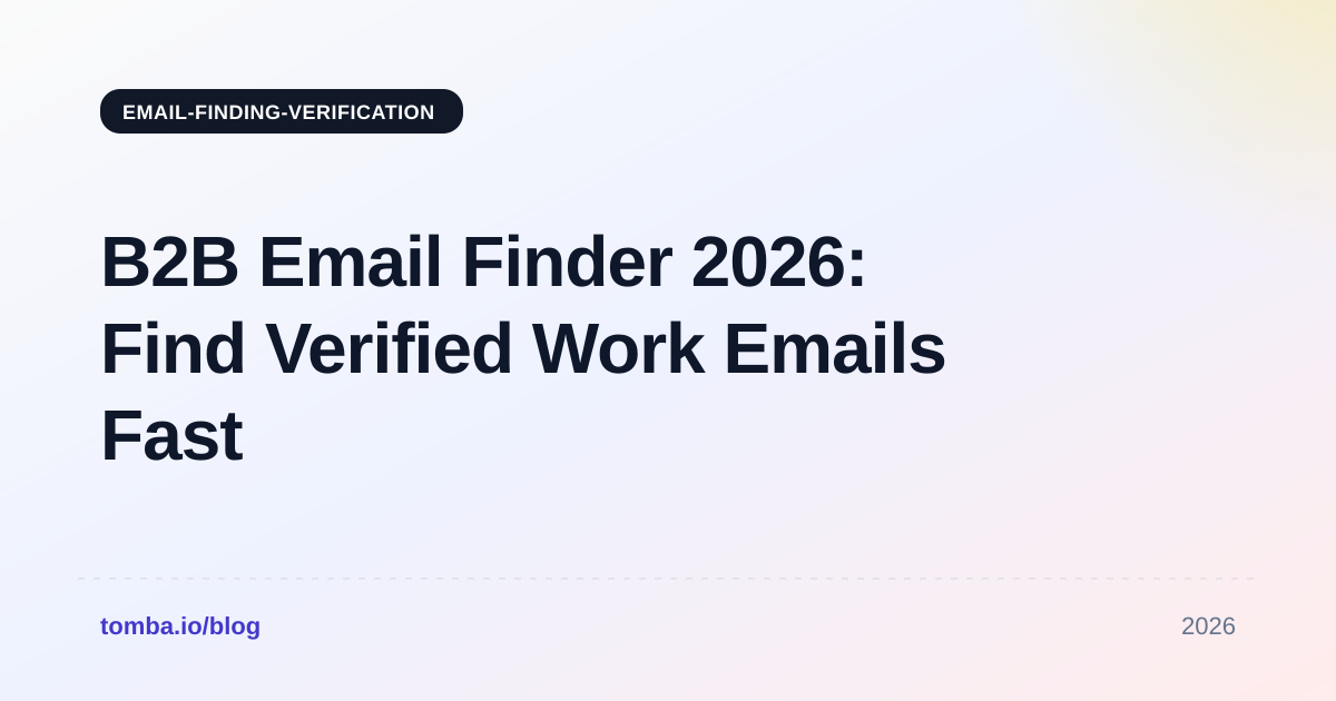B2B Email Finder 2026: Find Verified Work Emails Fast