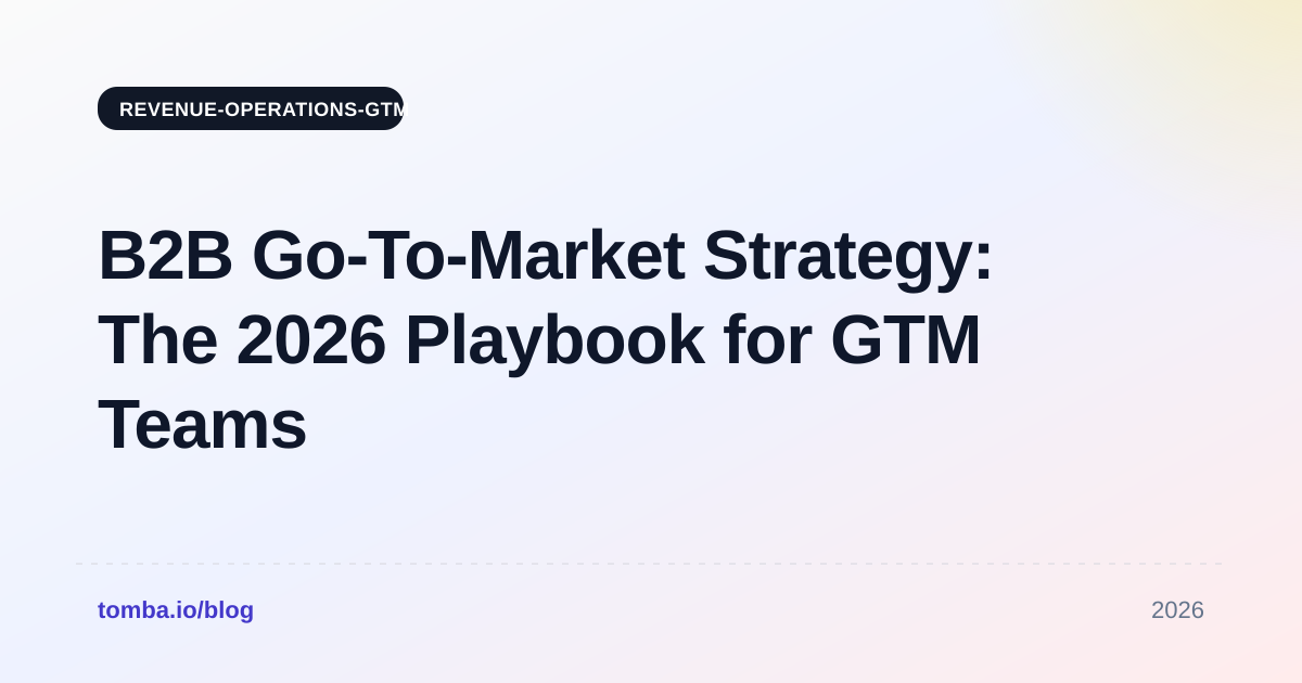 B2B Go-To-Market Strategy: The 2026 Playbook for GTM Teams