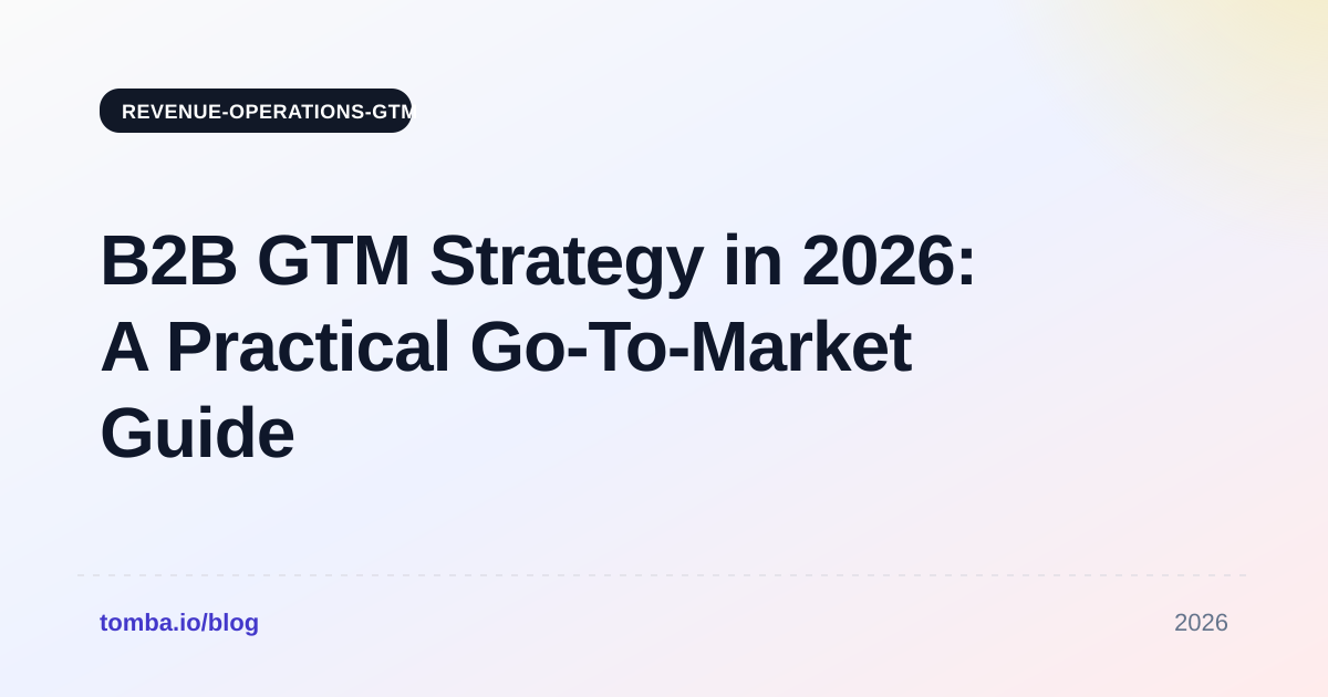 B2B GTM Strategy in 2026: A Practical Go-To-Market Guide