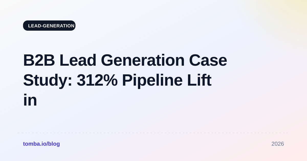 B2B Lead Generation Case Study: 312% Pipeline Lift in 2026