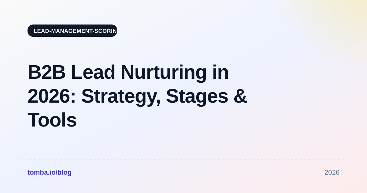 B2B Lead Nurturing in 2026: Strategy, Stages & Tools