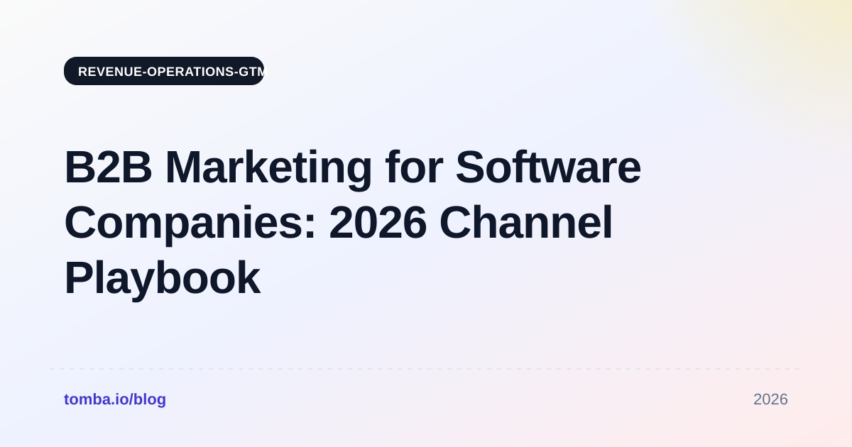 B2B Marketing for Software Companies: 2026 Channel Playbook
