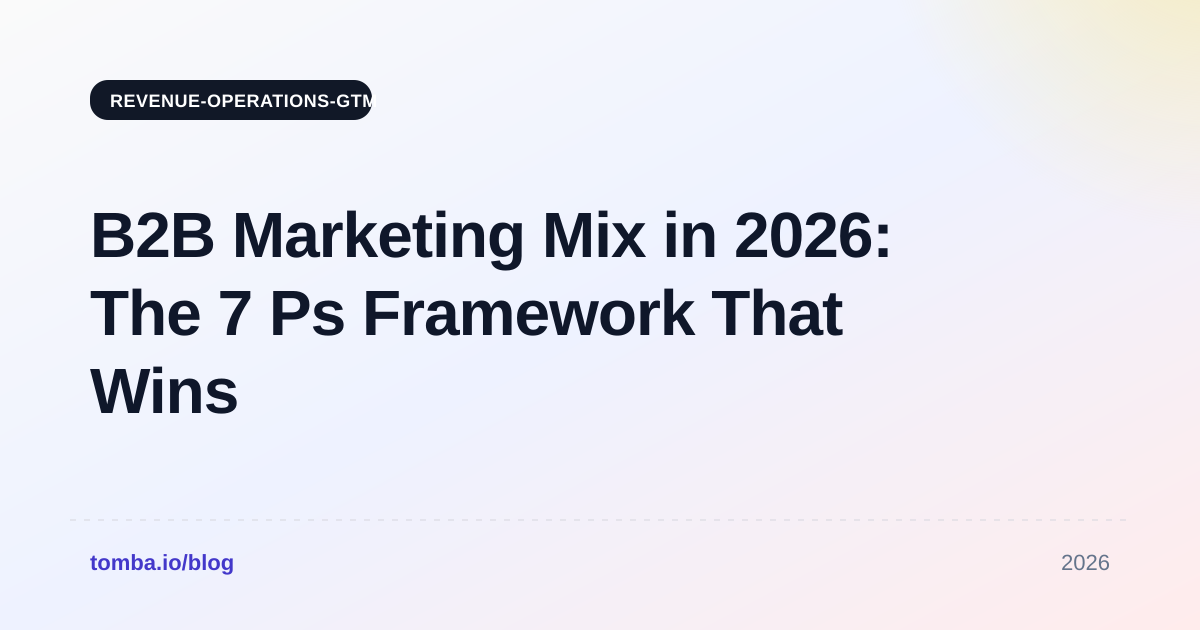 B2B Marketing Mix in 2026: The 7 Ps Framework That Wins