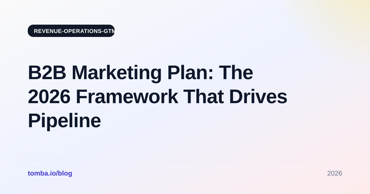B2B Marketing Plan: The 2026 Framework That Drives Pipeline