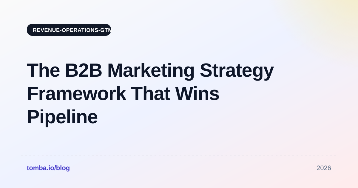 The B2B Marketing Strategy Framework That Wins Pipeline in 2026