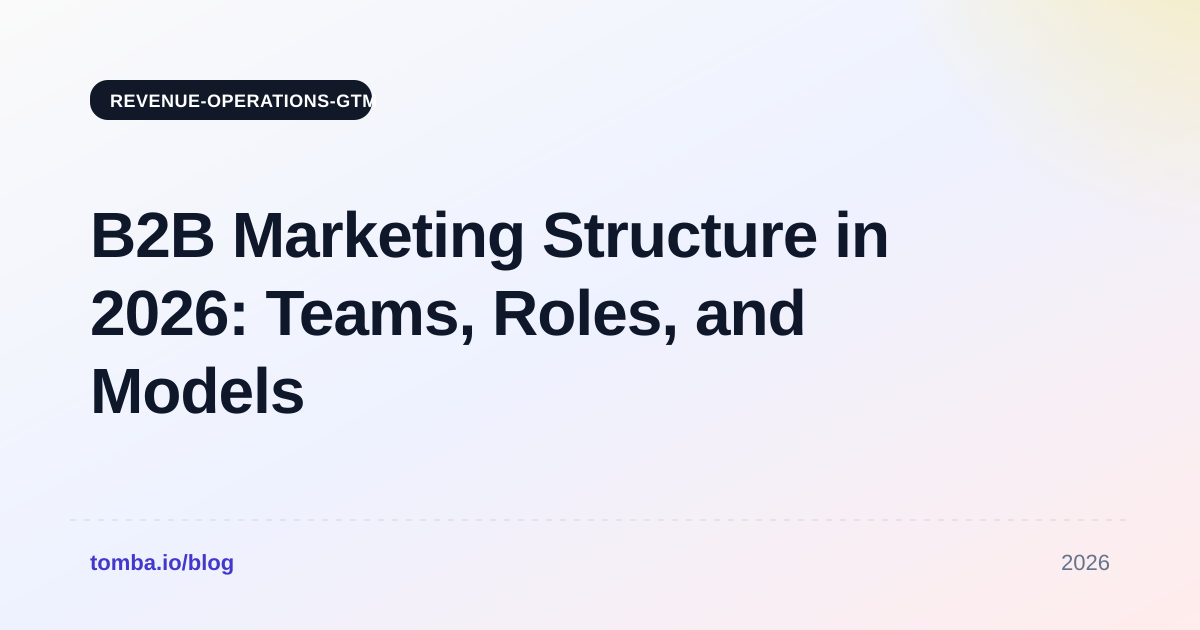 B2B Marketing Structure in 2026: Teams, Roles, and Models