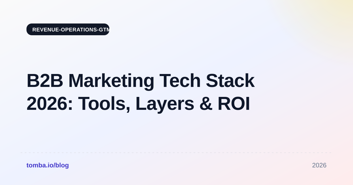 B2B Marketing Tech Stack 2026: Tools, Layers & ROI