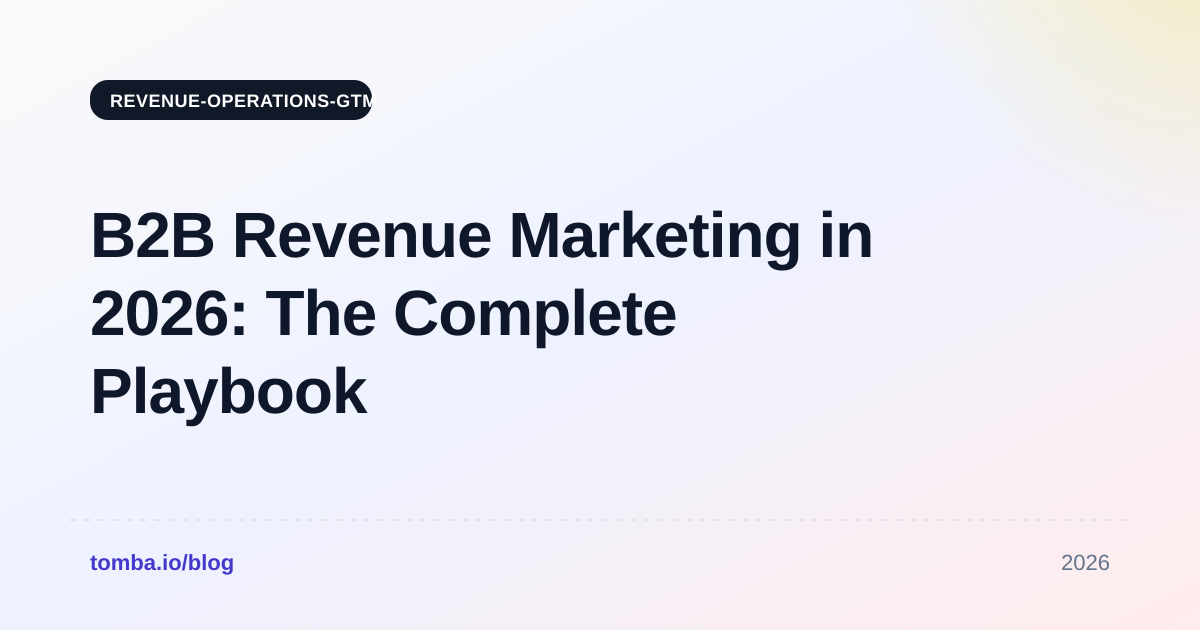 B2B Revenue Marketing in 2026: The Complete Playbook