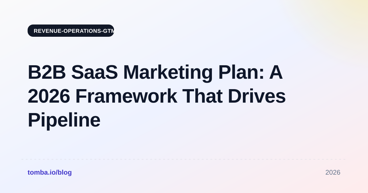 B2B SaaS Marketing Plan: A 2026 Framework That Drives Pipeline