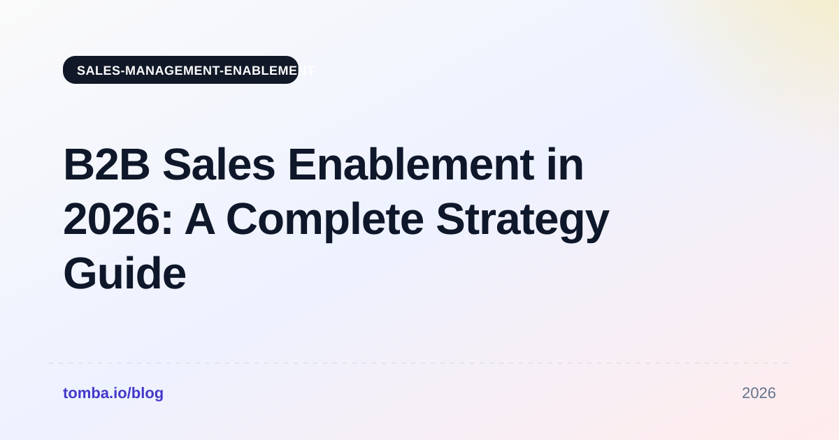 B2B Sales Enablement in 2026: A Complete Strategy Guide
