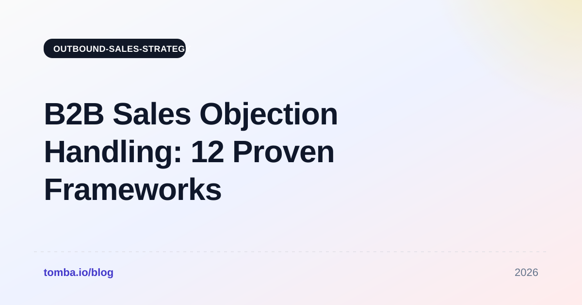 B2B Sales Objection Handling: 12 Proven Frameworks for 2026