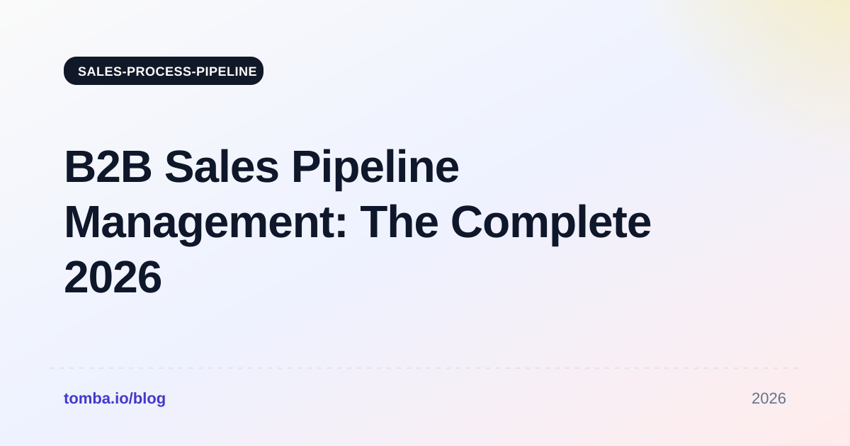 B2B Sales Pipeline Management: The Complete 2026 Playbook