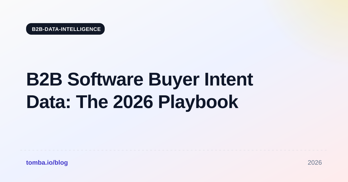 B2B Software Buyer Intent Data: The 2026 Playbook