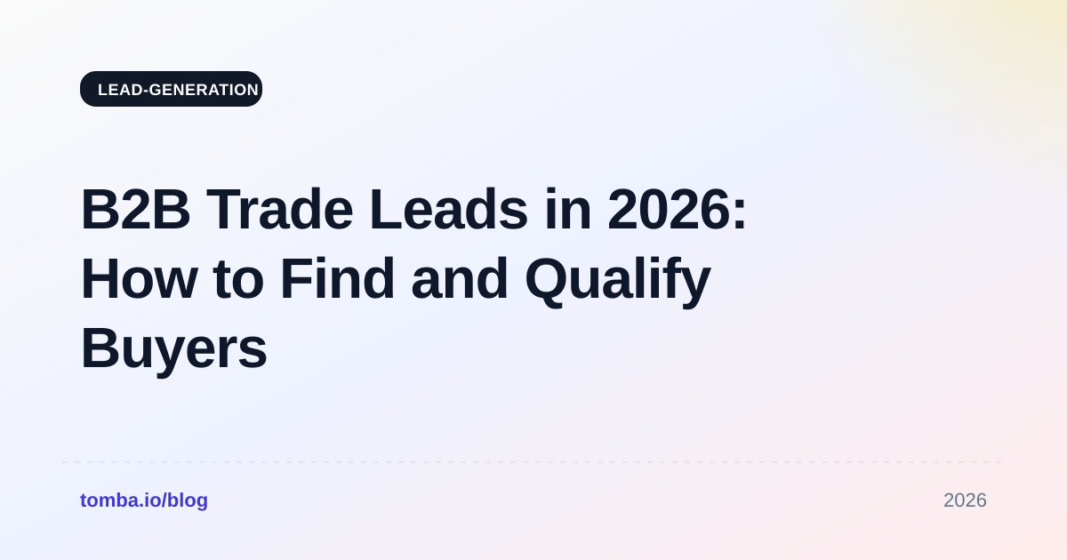 B2B Trade Leads in 2026: How to Find and Qualify Buyers