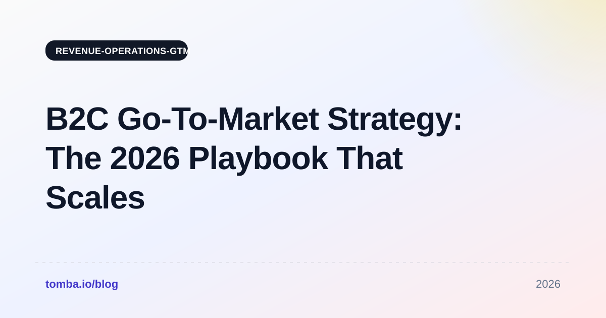 B2C Go-To-Market Strategy: The 2026 Playbook That Scales