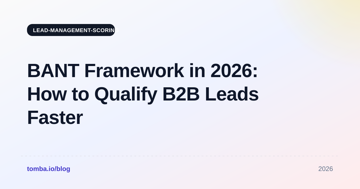 BANT Framework in 2026: How to Qualify B2B Leads Faster