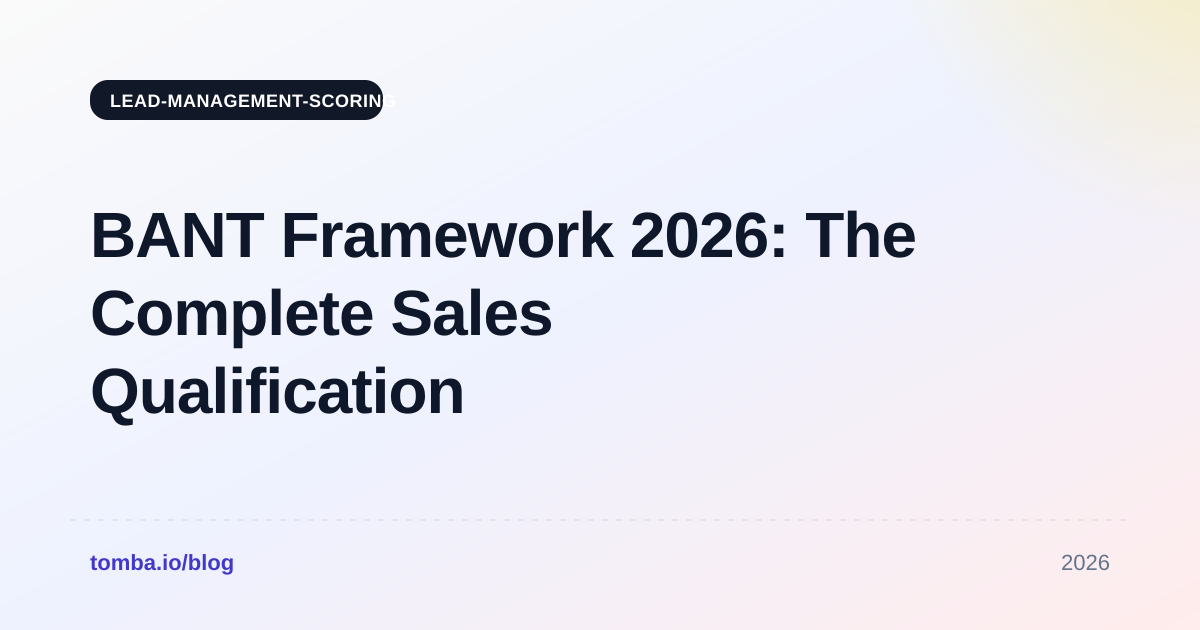BANT Framework 2026: The Complete Sales Qualification Guide