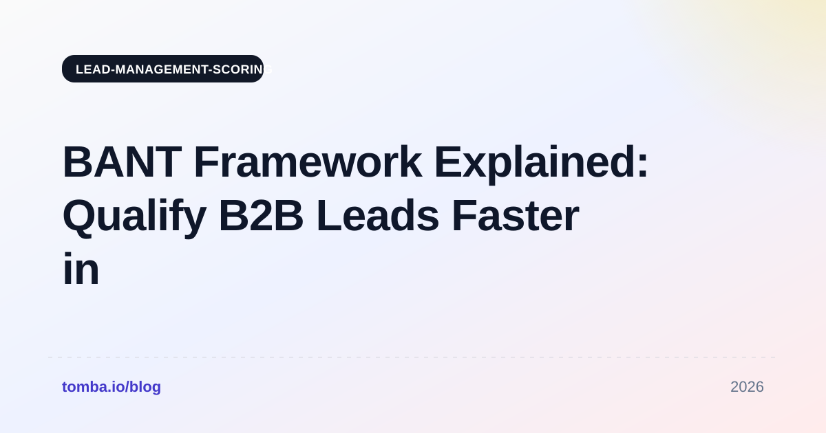 BANT Framework Explained: Qualify B2B Leads Faster in 2026