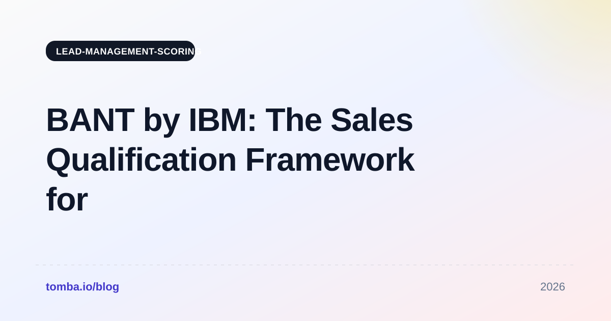 BANT by IBM: The Sales Qualification Framework for 2026