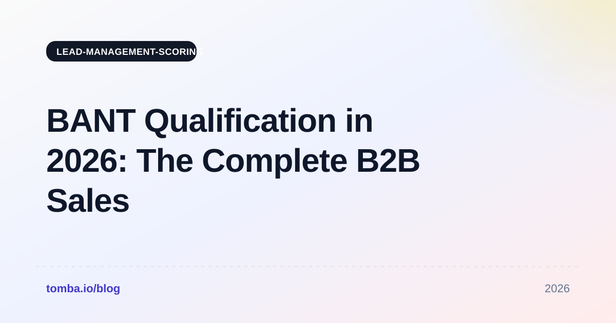 BANT Qualification in 2026: The Complete B2B Sales Framework