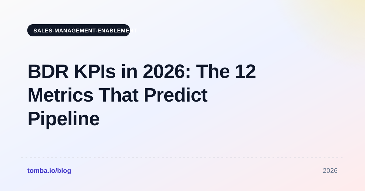 BDR KPIs in 2026: The 12 Metrics That Predict Pipeline