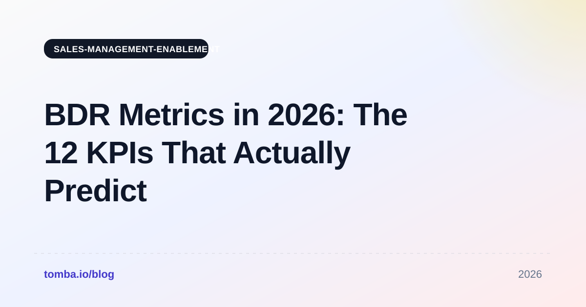 BDR Metrics in 2026: The 12 KPIs That Actually Predict Pipeline