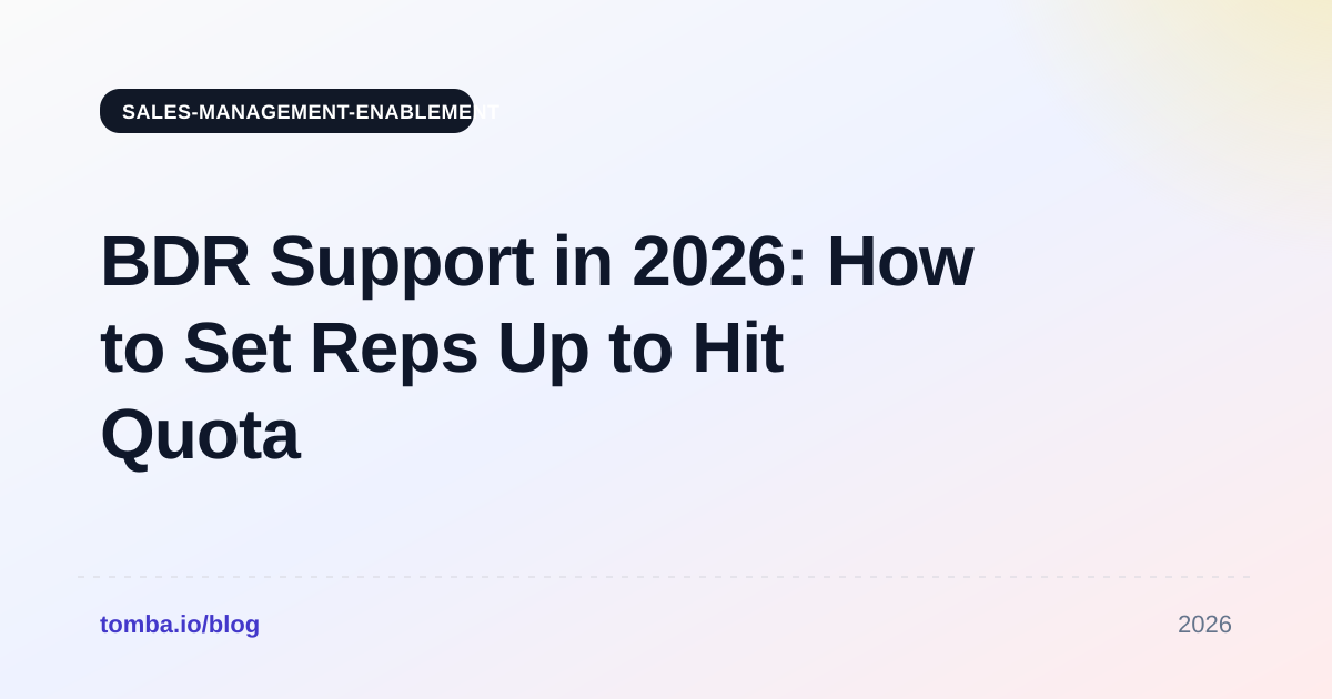 BDR Support in 2026: How to Set Reps Up to Hit Quota