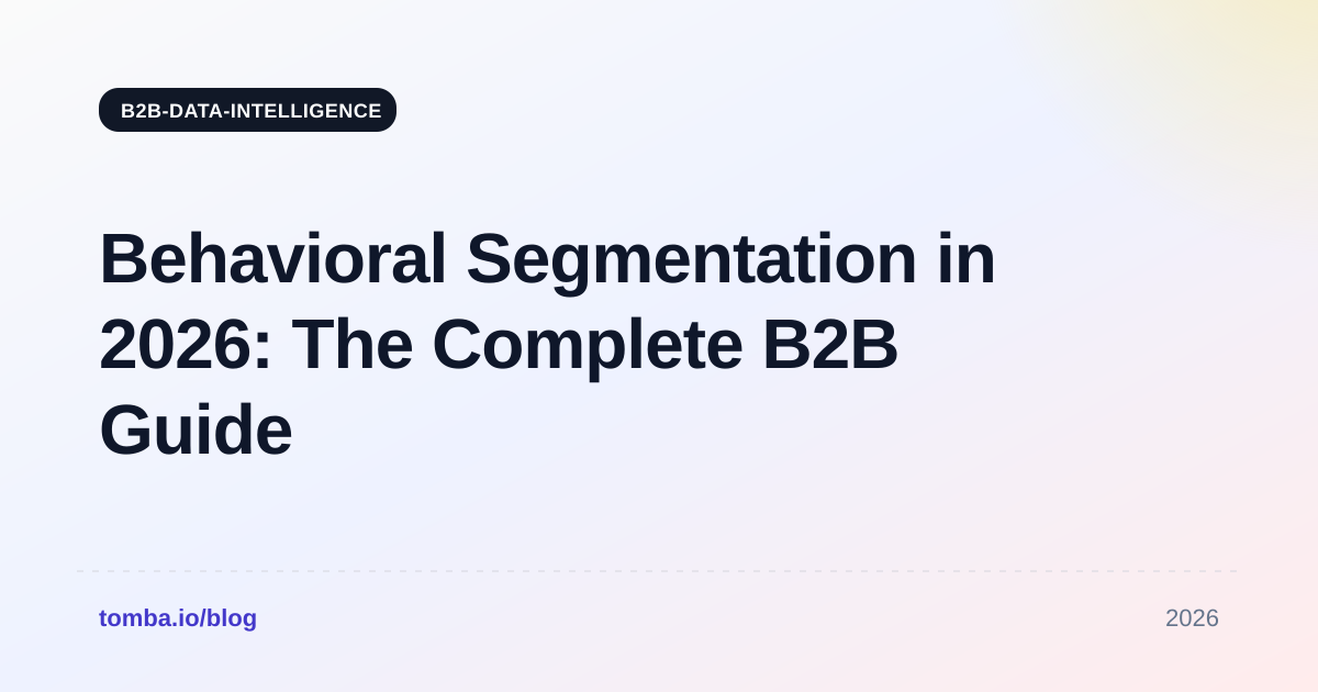 Behavioral Segmentation in 2026: The Complete B2B Guide