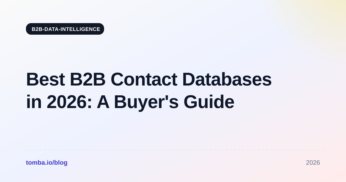 Best B2B Contact Databases in 2026: A Buyer's Guide