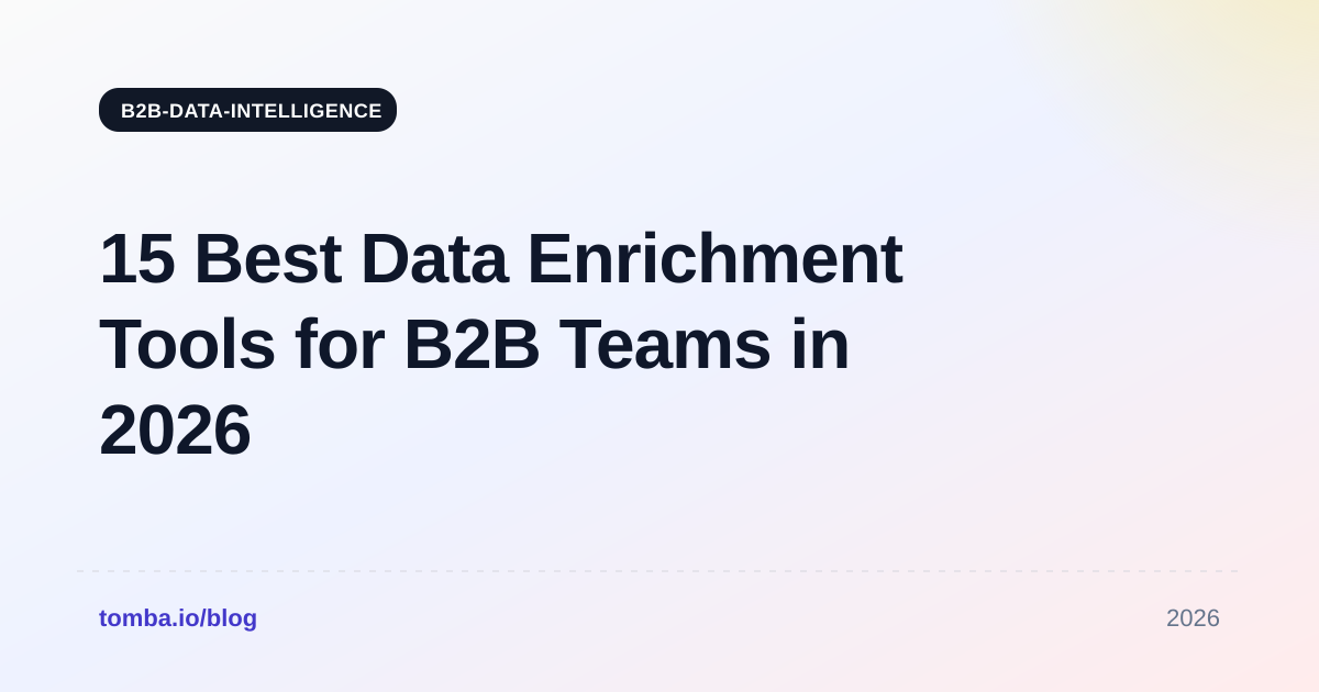15 Best Data Enrichment Tools for B2B Teams in 2026