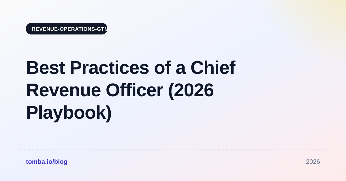 Best Practices of a Chief Revenue Officer (2026 Playbook)
