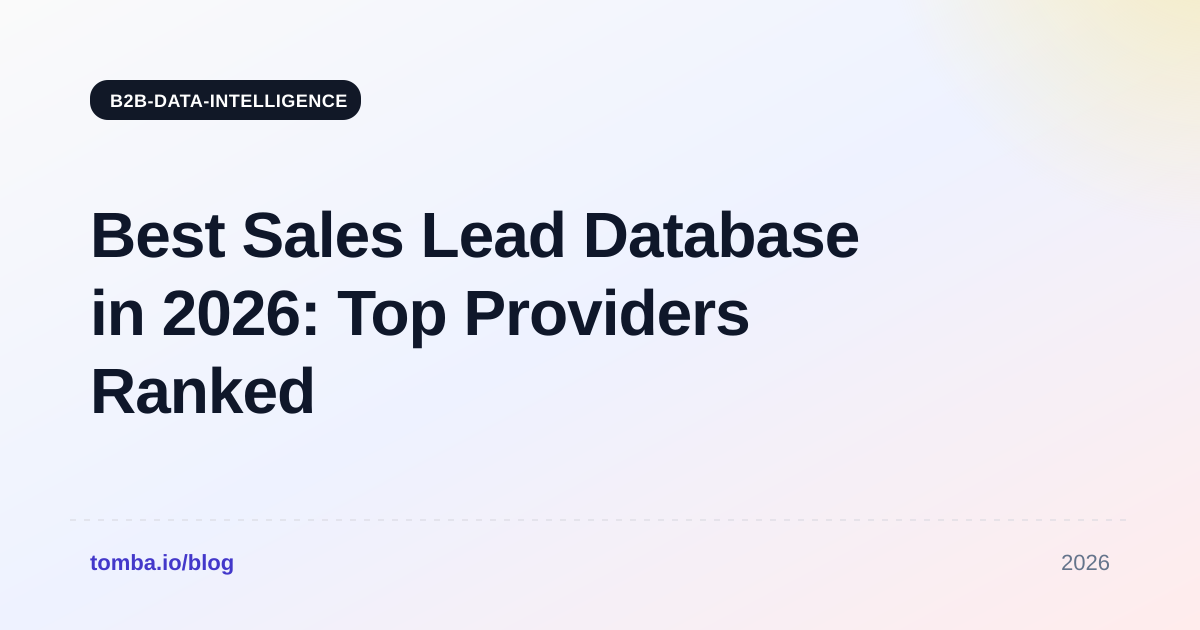 Best Sales Lead Database in 2026: Top Providers Ranked