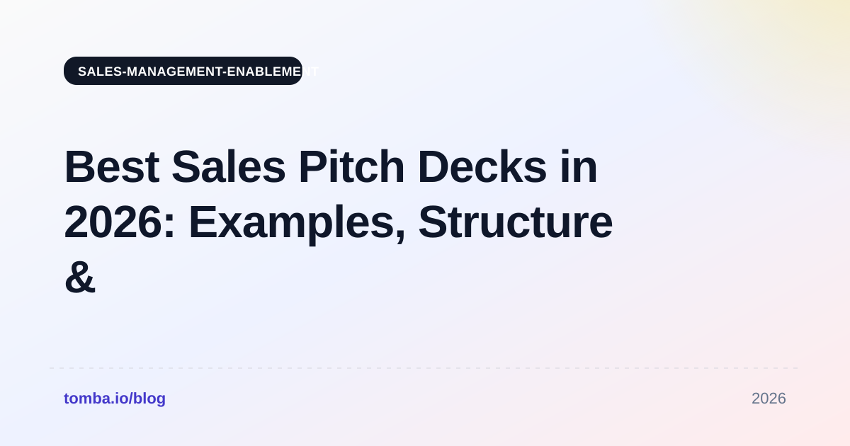 Best Sales Pitch Decks in 2026: Examples, Structure & Templates