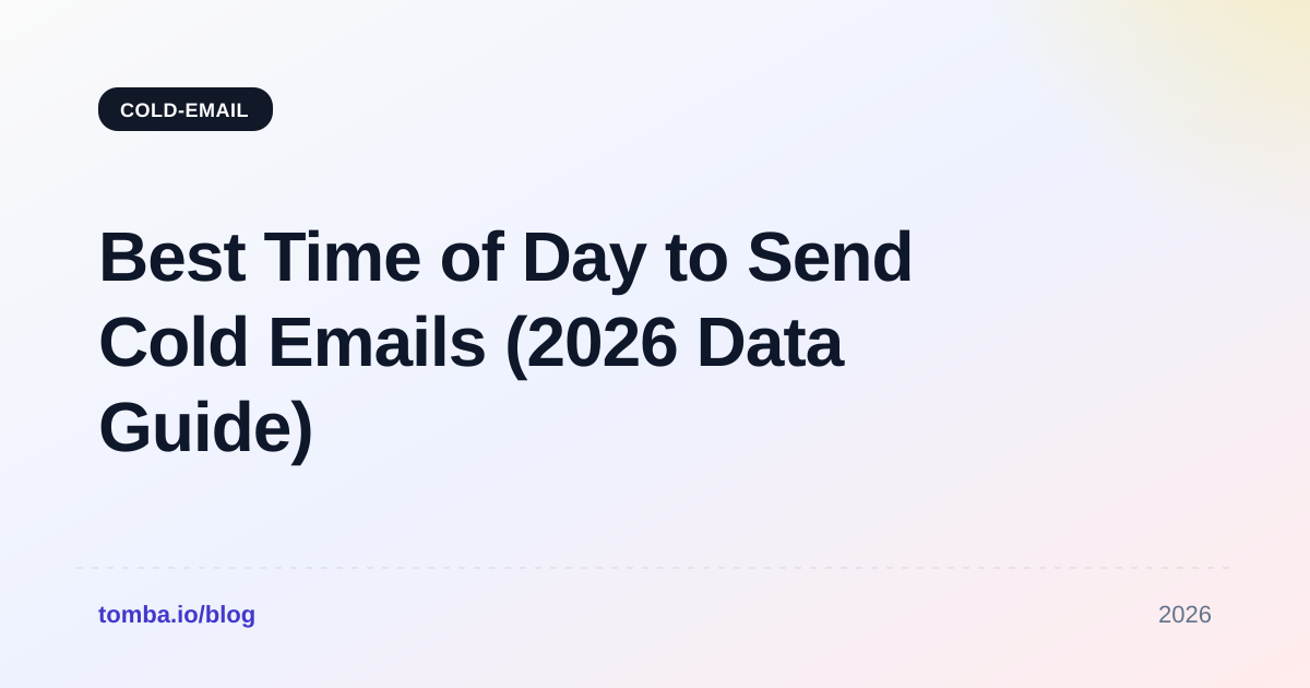 Best Time of Day to Send Cold Emails (2026 Data Guide)