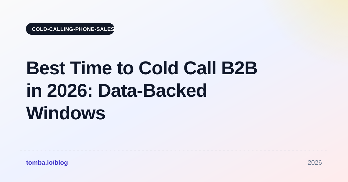 Best Time to Cold Call B2B in 2026: Data-Backed Windows