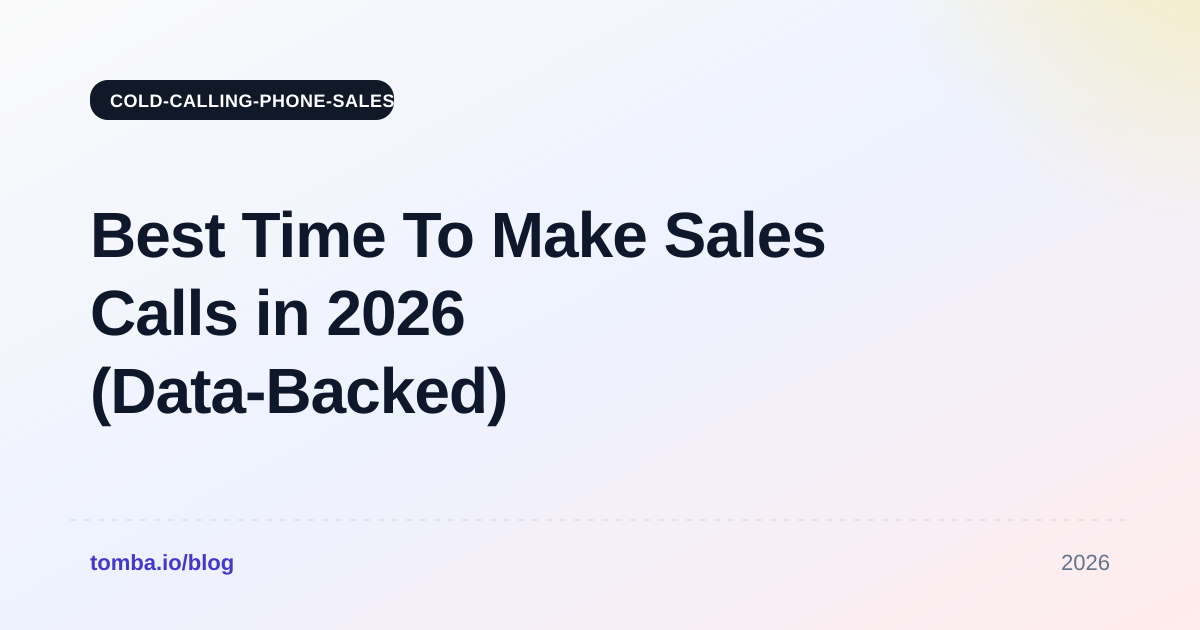 Best Time To Make Sales Calls in 2026 (Data-Backed)