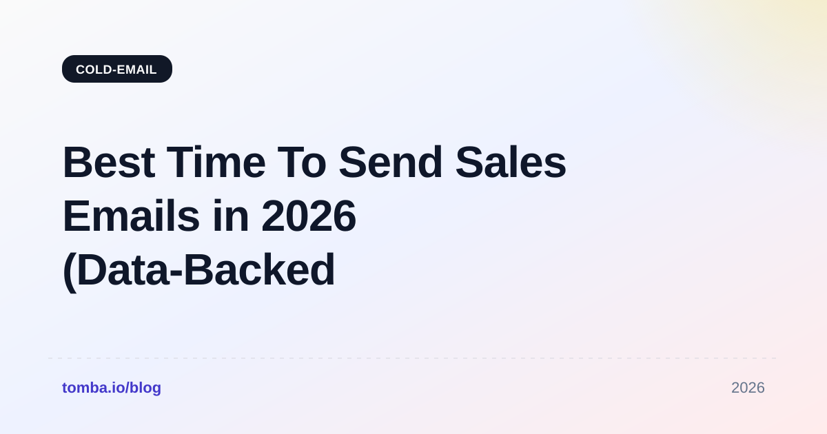 Best Time To Send Sales Emails in 2026 (Data-Backed Guide)