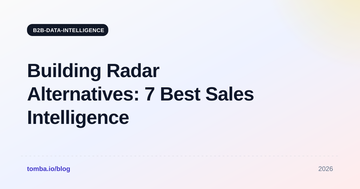 Building Radar Alternatives: 7 Best Sales Intelligence Tools for 2026