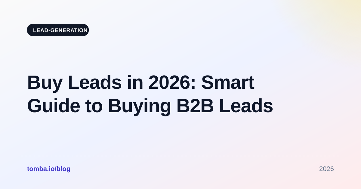 Buy Leads in 2026: Smart Guide to Buying B2B Leads