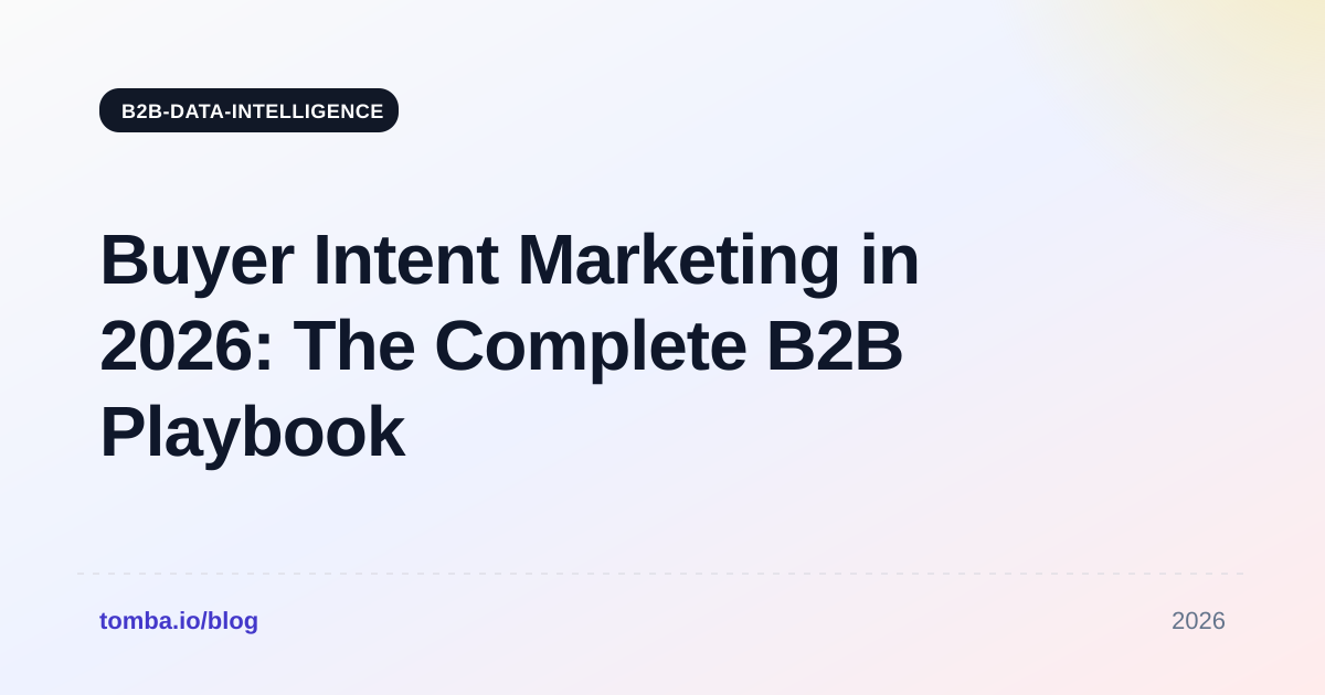 Buyer Intent Marketing in 2026: The Complete B2B Playbook