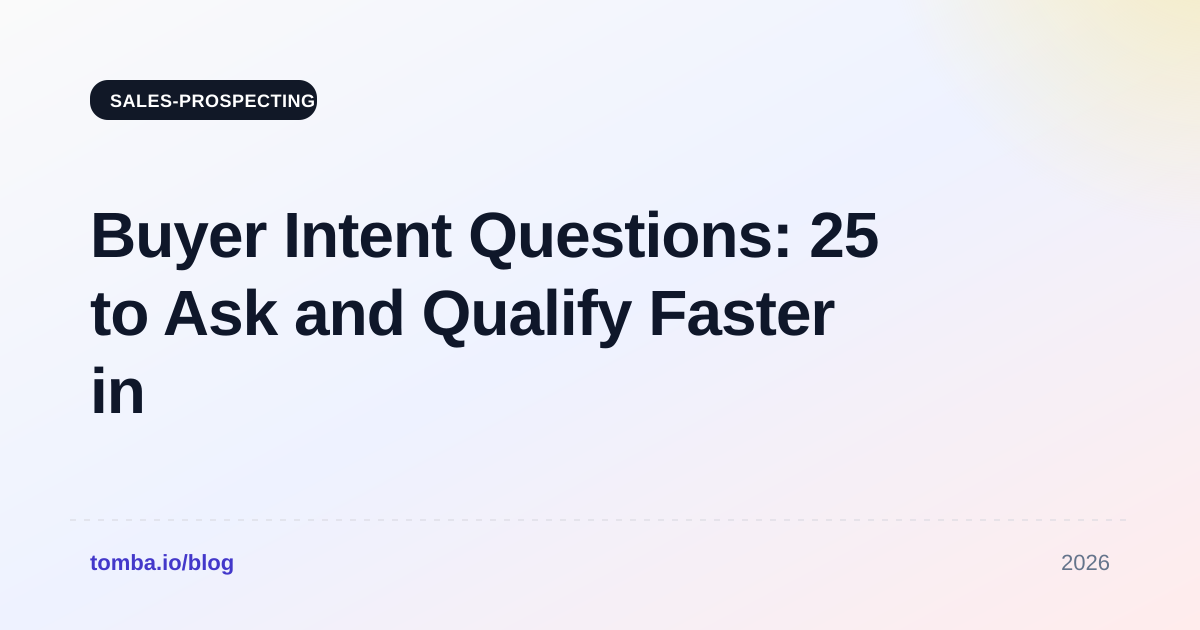 Buyer Intent Questions: 25 to Ask and Qualify Faster in 2026