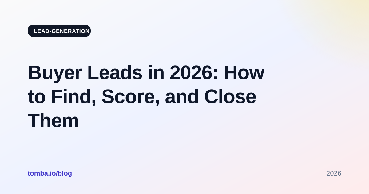 Buyer Leads in 2026: How to Find, Score, and Close Them