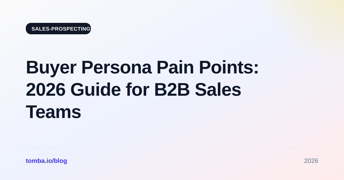 Buyer Persona Pain Points: 2026 Guide for B2B Sales Teams