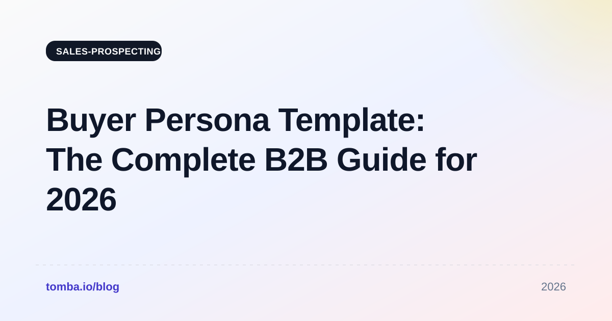Buyer Persona Template: The Complete B2B Guide for 2026
