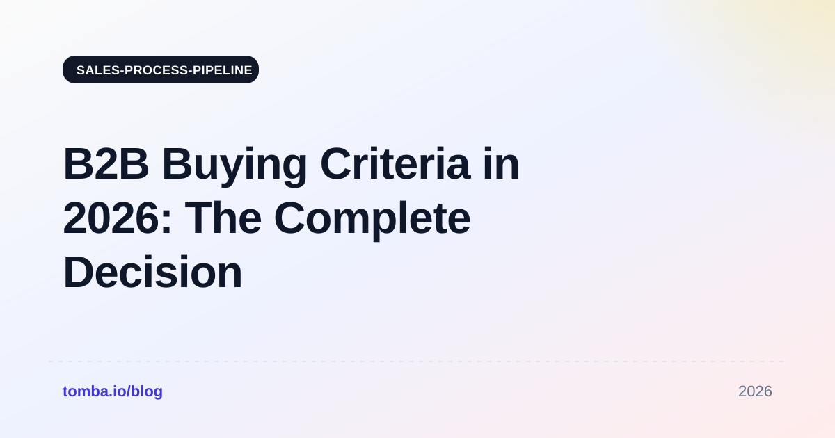 B2B Buying Criteria in 2026: The Complete Decision Guide